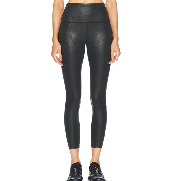 Beyond Yoga High Waisted Midi Legging Athletic Pants Jet Black Foil Size Small - Picture 1 of 9